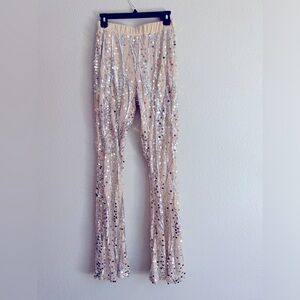 Sequin silver flares! NWOT